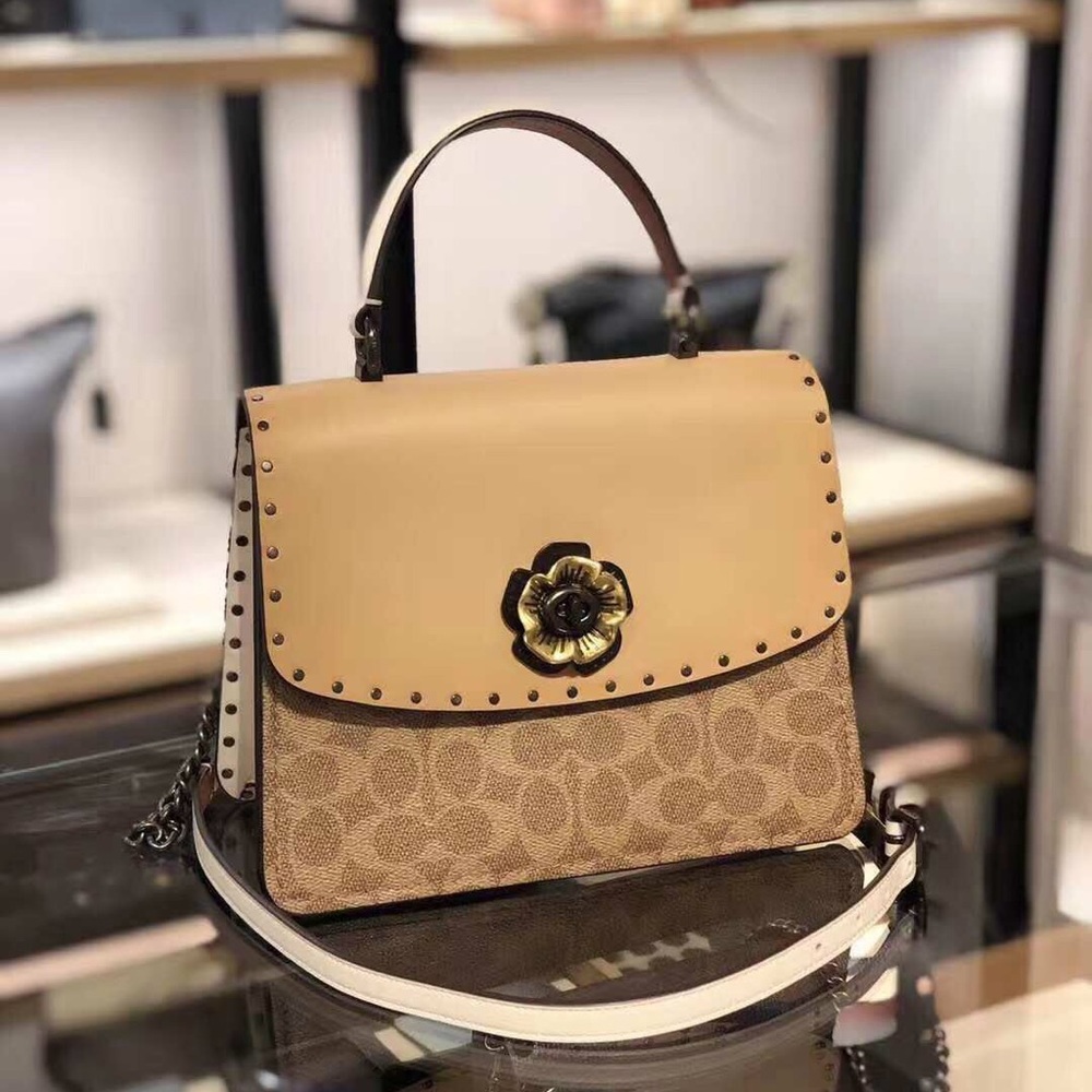 Coach Parker special edition tea rose flower Parker bag crossbody satchel NWT